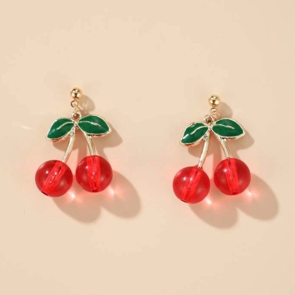 Pink Cherry Post Earrings - Picture 2 of 6